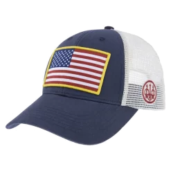 Beretta USA Trucker Hat -Shooting Gear Shop 0568 173 ThalhimerHeadwear Brushed DeepNavy 2 CapMesh Stone H FRONT square 1