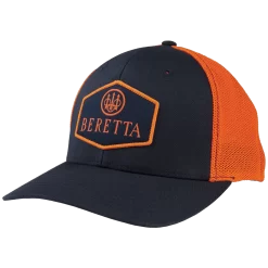 Beretta TKAD FlexFit Trucker Hat -Shooting Gear Shop BC026T1675030SL TKADFlexFitTrucker Navy BlazeOrange FRONT sq 1