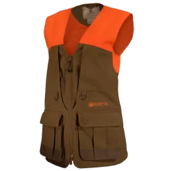 Beretta Women's Retriever Hunting Vest -Shooting Gear Shop GD322T16510850 WomensRetrieverFieldVest Orange Brown BACK square 1