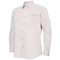 Beretta Wood Plain Collar Shirt -Shooting Gear Shop LU801T153301A9 TrailPlainCollarShirt GreyTanCheck BACK square1 1