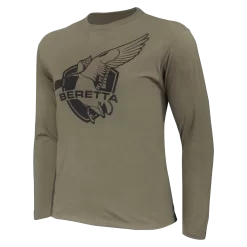 Beretta Wingbeat LS T-Shirt -Shooting Gear Shop TS203T18900915L Wingbeat TShirt LS Gray COLLAR square 1